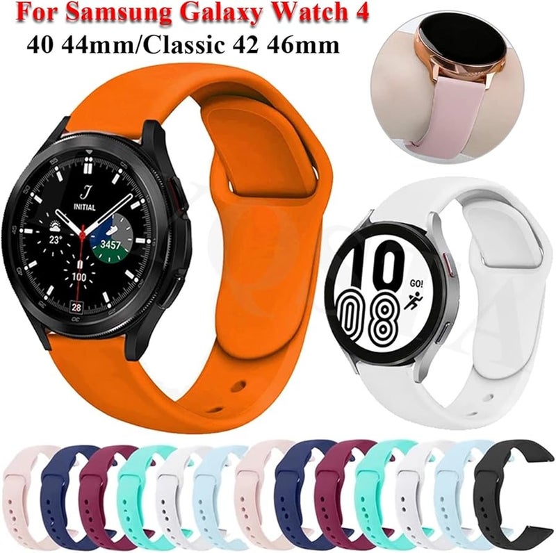 Silicone Watch Band For Samsung Galaxy Watch 4 40mm 44mm 42mm 46mm Classic Black - Image 3