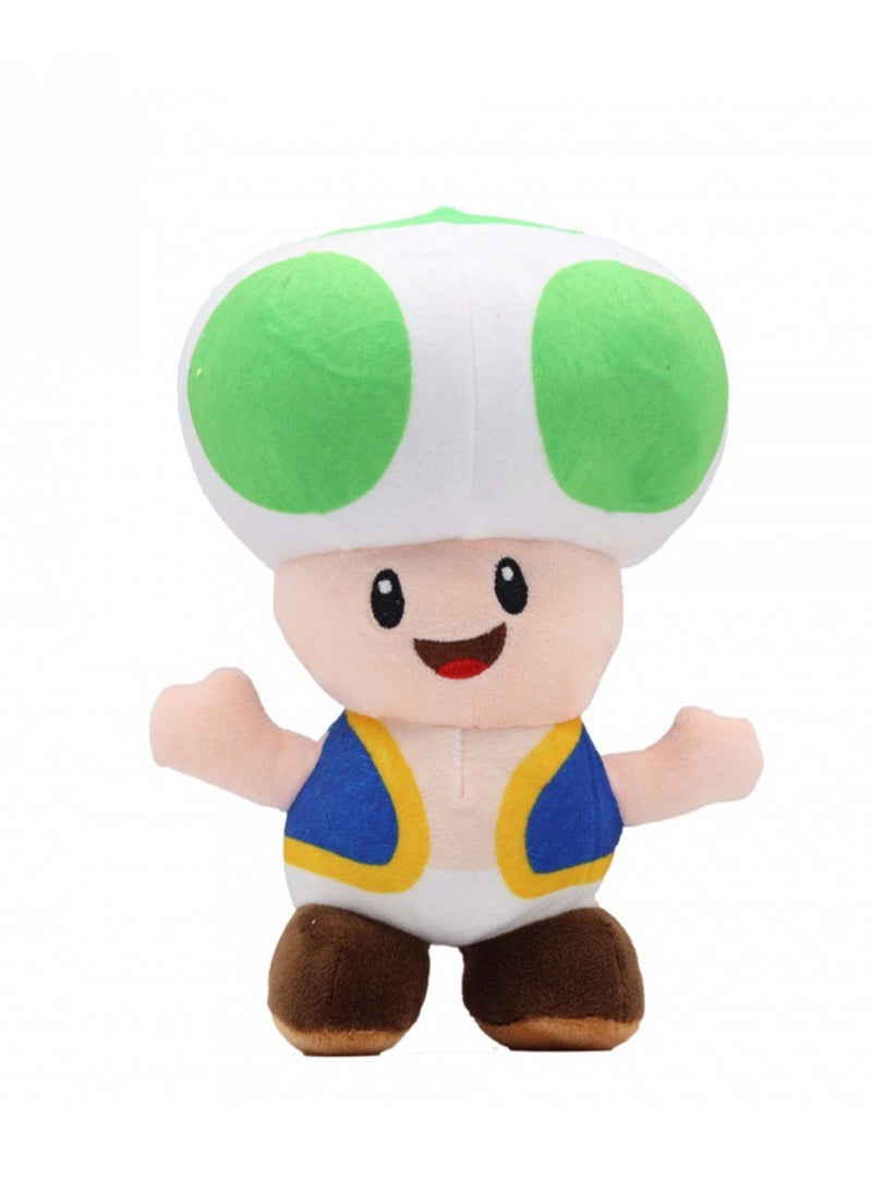 Popular Super Mario Doll Plumber Mushroom Plush Toy (Green Mushroom) - Image 1