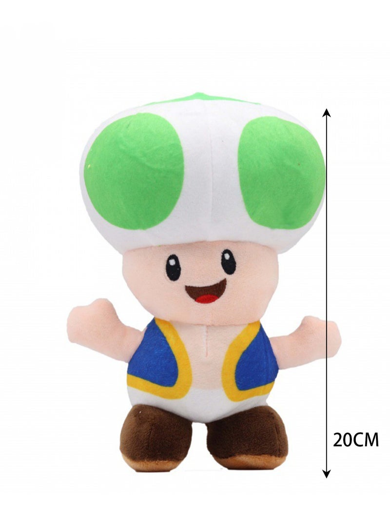 Popular Super Mario Doll Plumber Mushroom Plush Toy (Green Mushroom) - Image 2