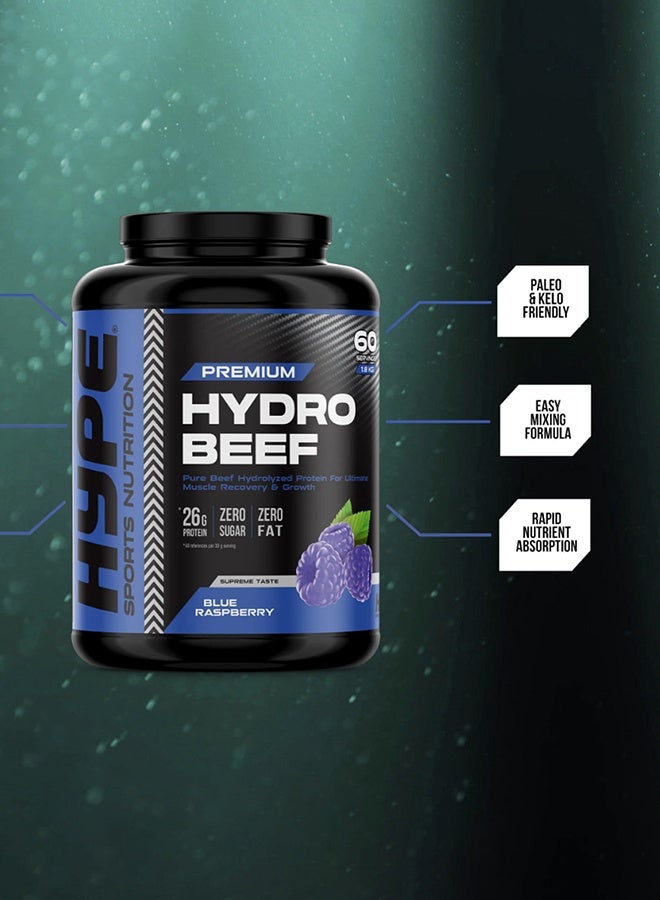 هايب هايدرو بيف – مسحوق بروتين نكهة توت العليق الأزرق | ١٫٨ كيلوغرام | لدعم العضلات والمفاصل - Image 4