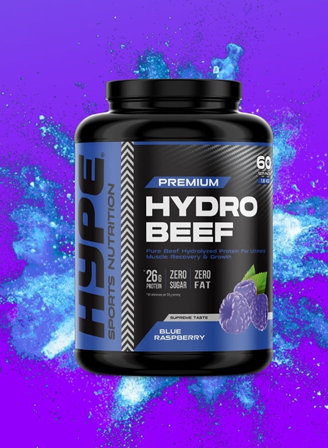 هايب هايدرو بيف – مسحوق بروتين نكهة توت العليق الأزرق | ١٫٨ كيلوغرام | لدعم العضلات والمفاصل - Image 2