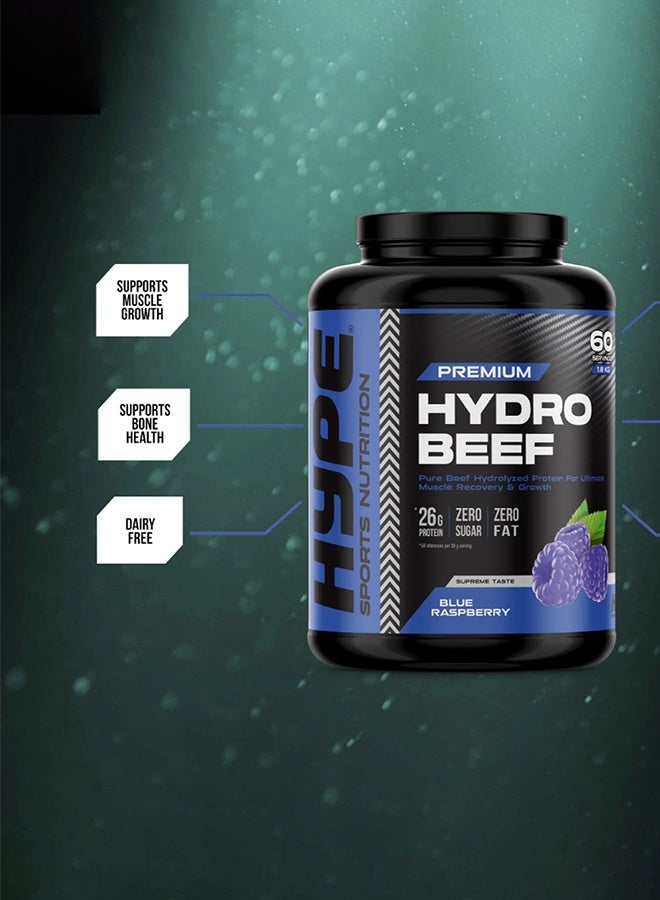 هايب هايدرو بيف – مسحوق بروتين نكهة توت العليق الأزرق | ١٫٨ كيلوغرام | لدعم العضلات والمفاصل - Image 3