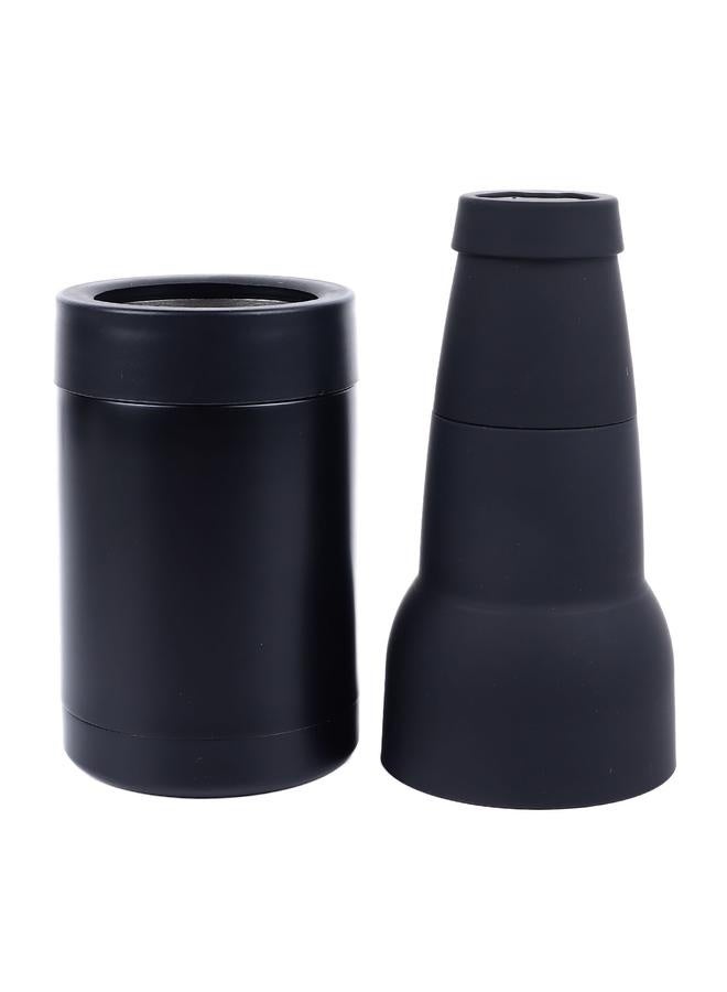 NIBEMINENT 3 in 1 12oz Beer Bottle Insulator Black Stainless Steel Beer Bottle and Can Cooler with Beer Bottle Opener for Ice Cold Beer  - Image 2