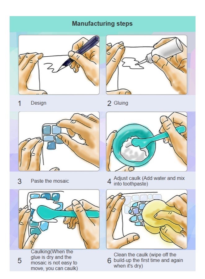 general DIY handmade three-dimensional painting creative decorative painting ornaments (lemon yellow seahorse white box material package) homemade leisure puzzle parent-child couple friends family art create creativity toys cultivate interest fun - royal blue vase white box material package - Image 3