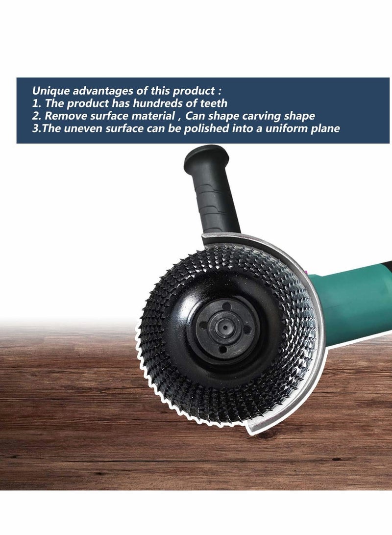 SOLARAE Grinder Wheel Disc 4 Inch Wood Shaping Wheel, Wood Grinding Shaping Disk for Angle Grinders with 5/8” Arbor （2 Pack） - Image 3