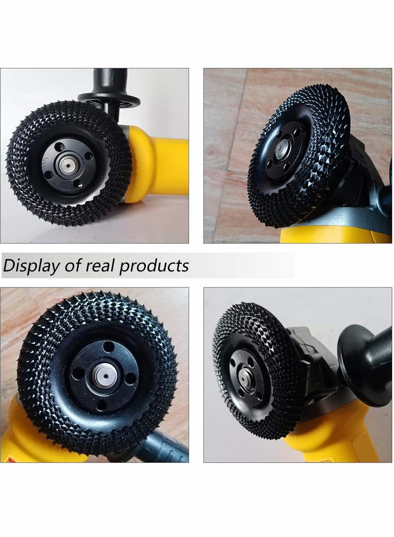 SOLARAE Grinder Wheel Disc 4 Inch Wood Shaping Wheel, Wood Grinding Shaping Disk for Angle Grinders with 5/8” Arbor （2 Pack） - Image 2