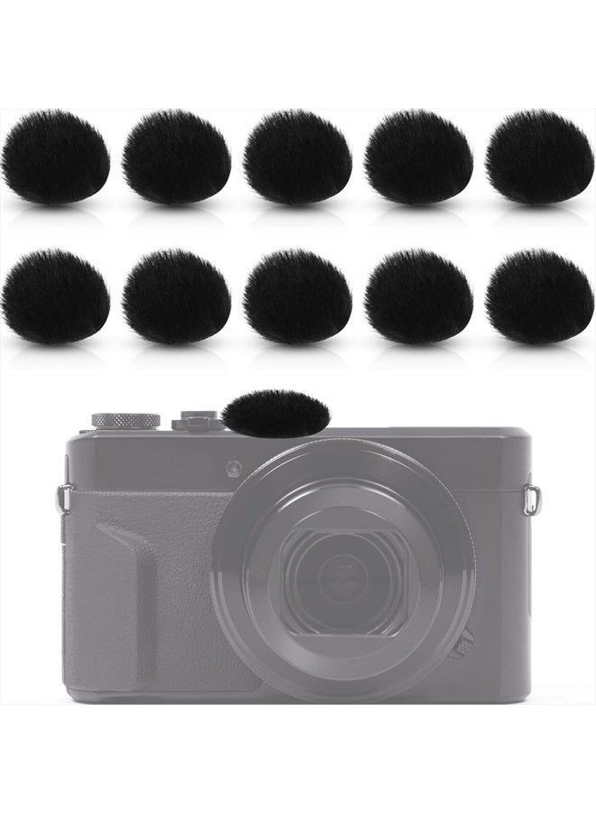 Nezyo 10 Pieces Camera Mic Windscreen Furry Camera Wind Muff Wind Cover Built in Microphone Outdoor Wind Filter for DSLRs Mic Outdoor Windshield - Image 1