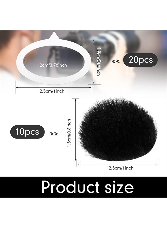 Nezyo 10 Pieces Camera Mic Windscreen Furry Camera Wind Muff Wind Cover Built in Microphone Outdoor Wind Filter for DSLRs Mic Outdoor Windshield - Image 3