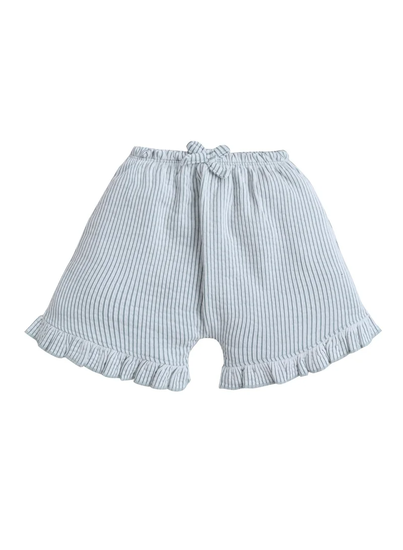 Victor And Jane  Infant Girls Mint Stripe Ruffle Sleeve Top & Shorts Set for Women | Best Price UAE