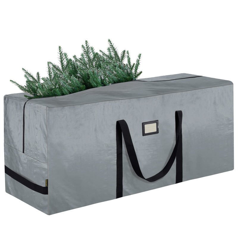 BALEINE 7.5 ft Christmas Tree Storage Bag, Heavy Duty Extra Large Artificial Christmas Tree Bag with Reinforced Handles and Dual Zippers Wide Opening (Gray, 7.5 ft) - Image 1