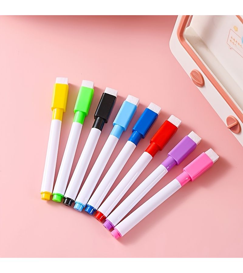 10pc Black Magnetic Whiteboard Pen Set Water Based Erasable Markers Holder Eraser For Office Teaching Meeting Home School - Image 4