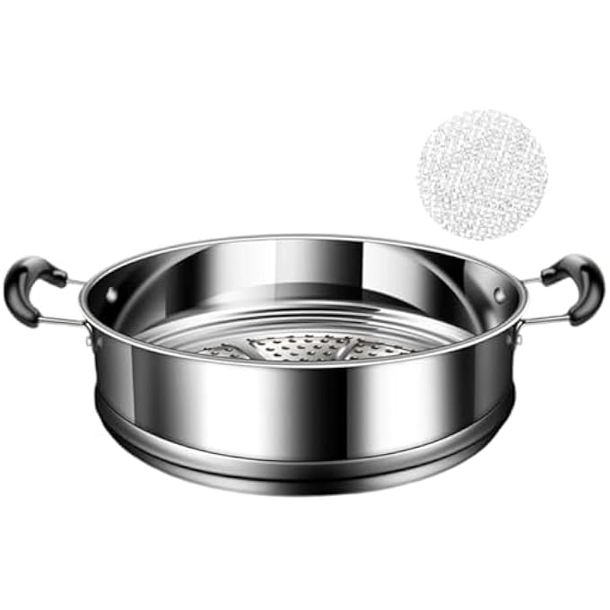 قدر طهي بالبخار | مقلاة بخار من الفولاذ المقاوم للصدأ - أدوات طهي المطبخ، درج بخار للوجبات، الكعك، الألياف، البيض، المأكولات البحرية، الحساء، الحلويات، المعجنات، المنزل اليومي - Image 1