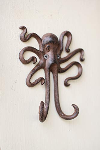 Kalalou Kalaou Cast Iron Wall- Coat Hook- Octopus- 5.5" By 6" - Image 5