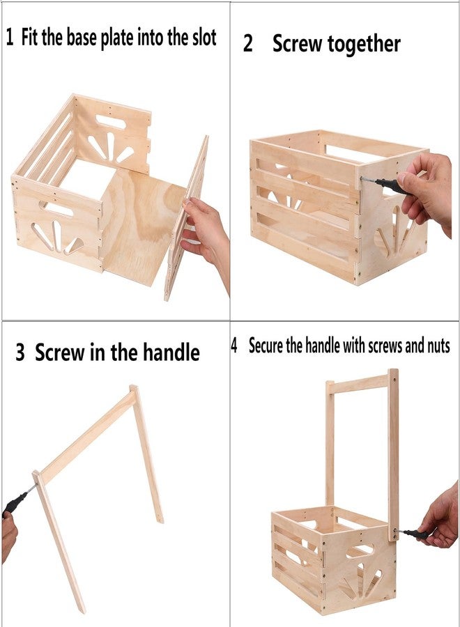 guilai Wooden Baby Shower Crate Closet , Baby Storage nursery Crate Hamper with Handle, Gift Basket for Baby nursery Excluding hangers，Newborn Boy Girl Welcome Gift for New Mom Parents - Image 5