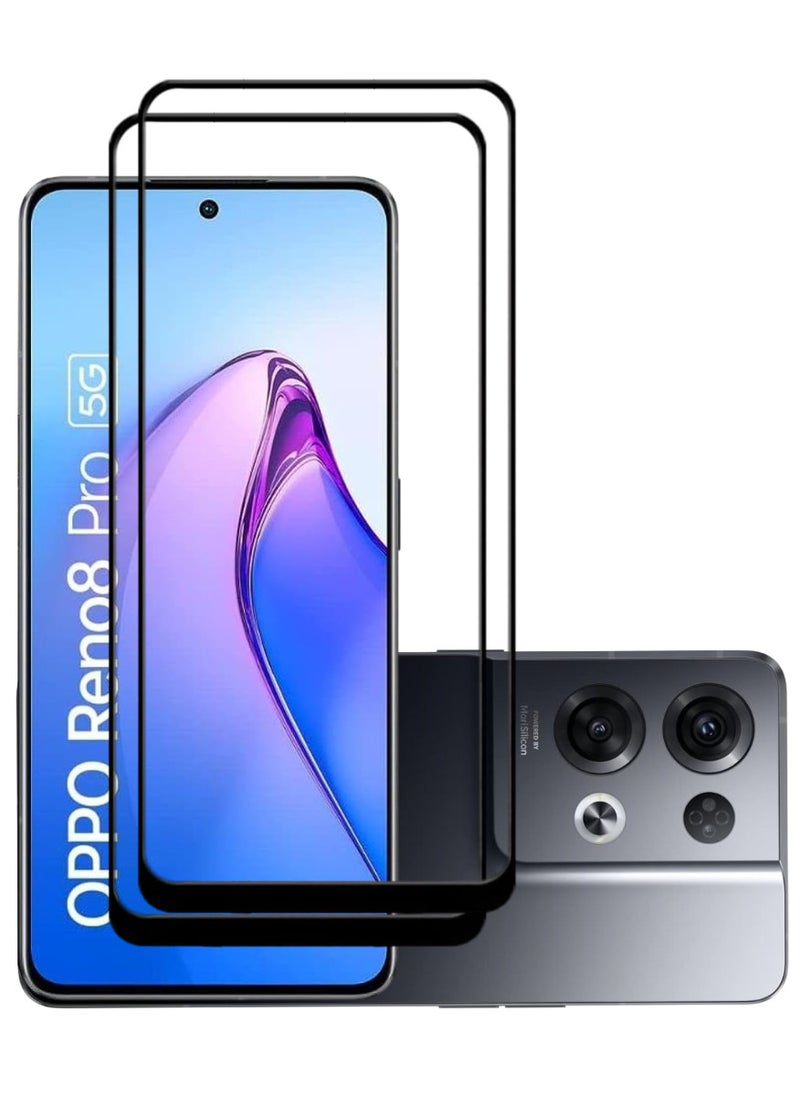 ACLIX 2 Pieces Antistatic ESD Dustproof Premium Quality High Definition Tempered Glass Screen Protector Designed For Oppo Reno8 Pro - Image 1