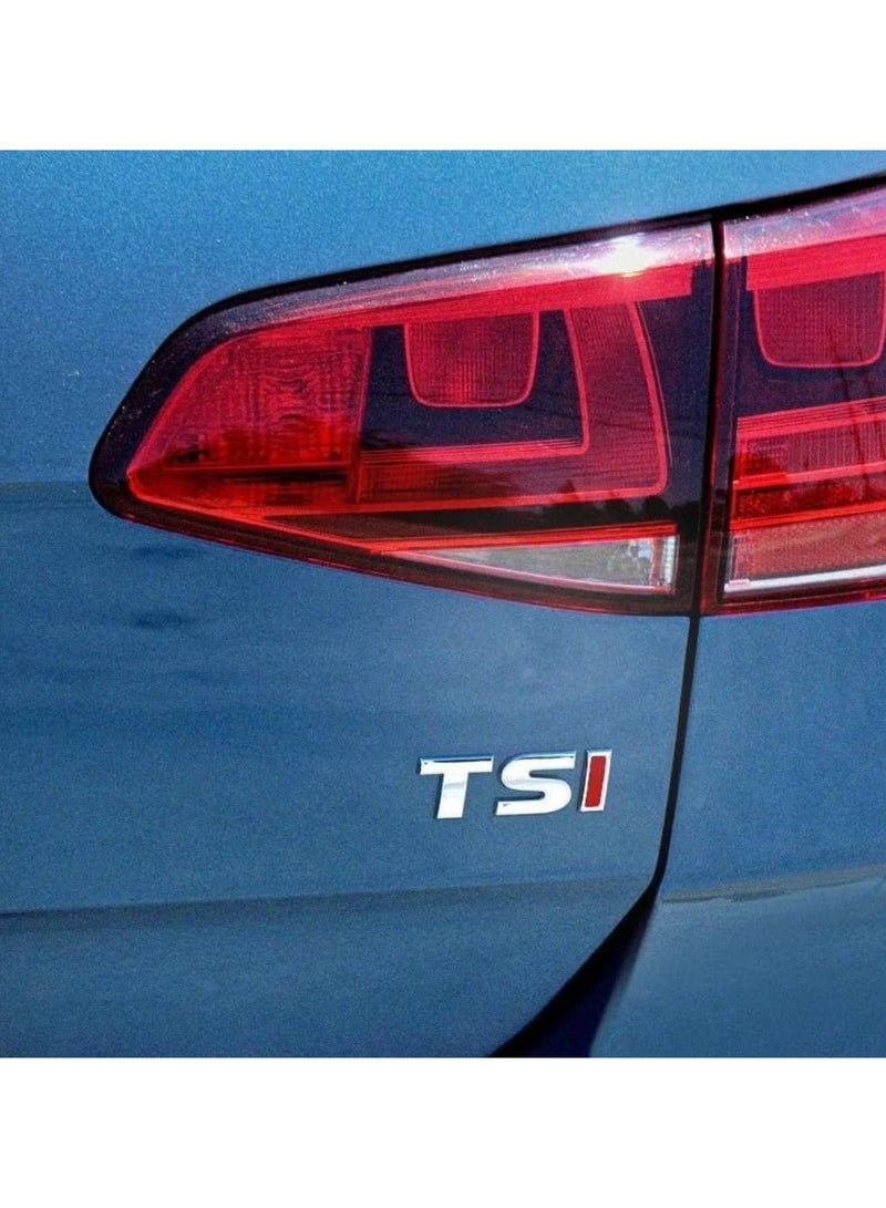 Generic 3D Metal Car Sticker Rear Trunk Logo Badge TSI Emblem Compatible with Volkswagen Golf 7 VW Jetta Polo 5 6 Tiguan Passat MK7 MK6 (Style 2)  - Image 3