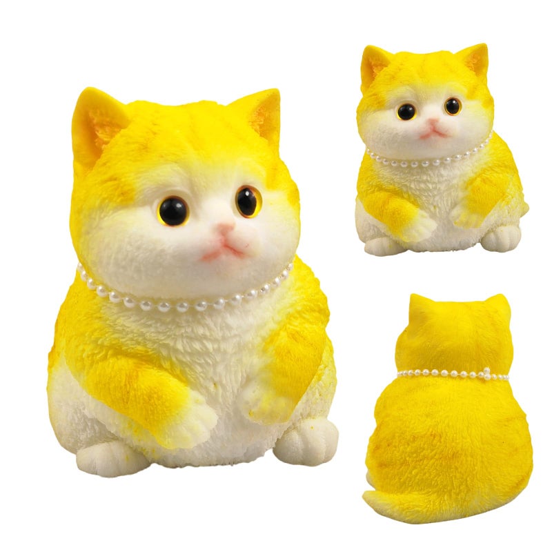 QOUXZ Hand Painted Cat Squishy Toys  Ultra Soft Kitty Squeeze Fidget Toys For Stress Relief  Kawaii Squishies Sticky Animal Toys For Adults Kids Decompression Sensory Balls Toys - Image 1