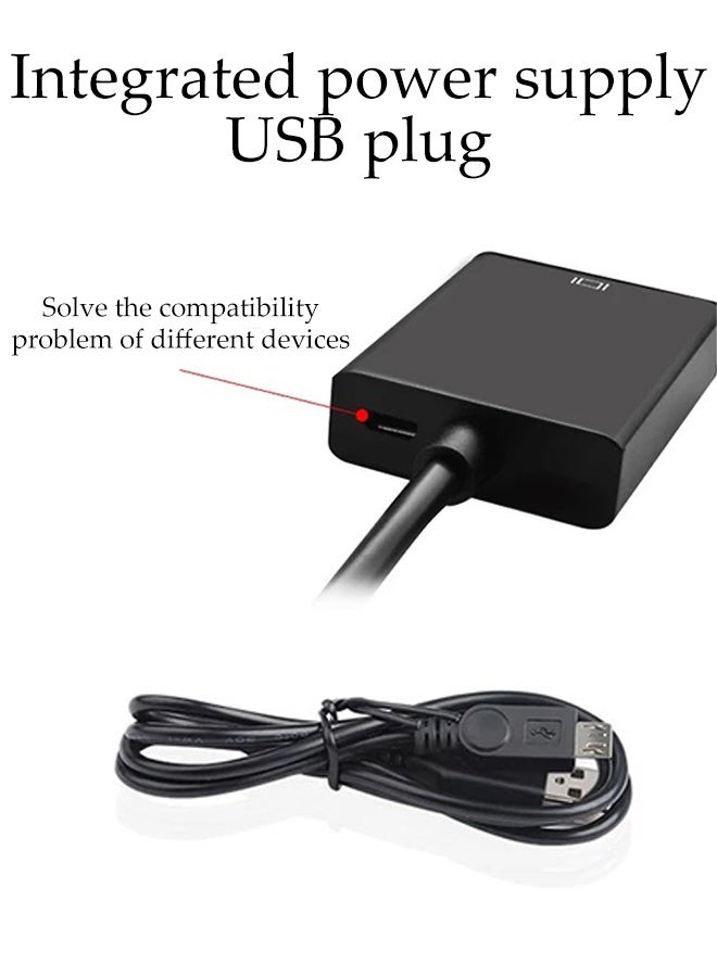 DUNISO VGA to HDMI Converter Adapter，1080P HD TV AV HDTV Audio Converter Adapter with USB Cable，VGA To HDMI Converter Output 1080P HD with Audio Adapter Cable - Image 4