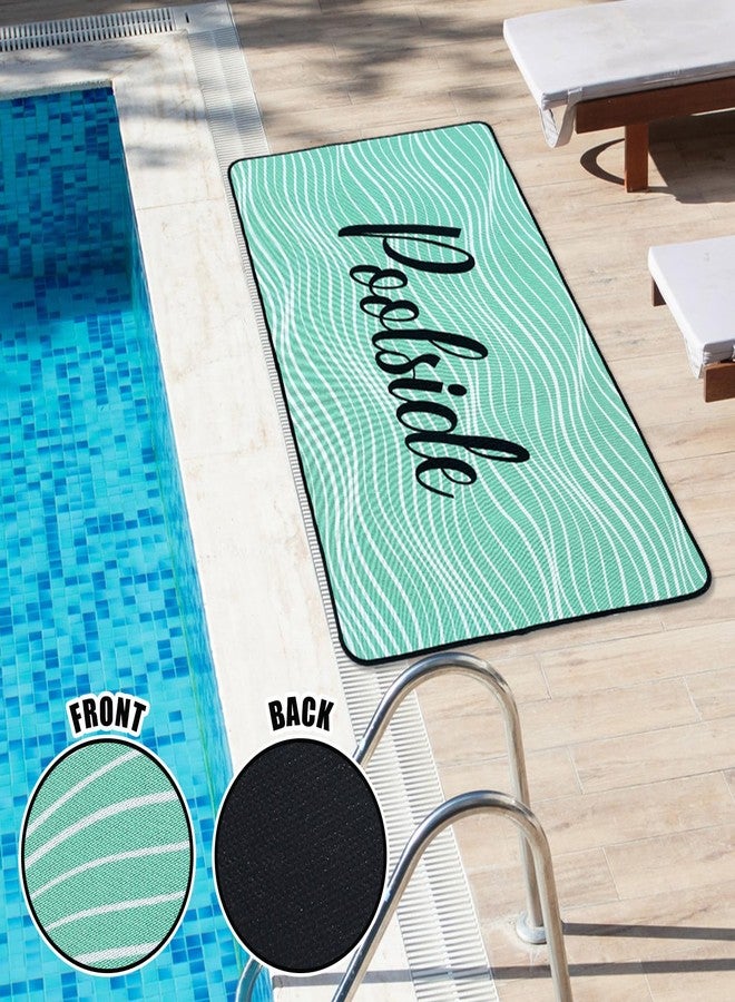 Tinideya Poolside Non Slip Mat Walk Pool Mats for Floor Outdoor Rubber Mats with Drainage Outdoor and Indoor Dock Safety Pool Mat(Teal,23.62" X 47.24") - Image 3
