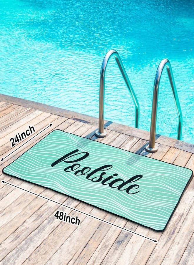 Tinideya Poolside Non Slip Mat Walk Pool Mats for Floor Outdoor Rubber Mats with Drainage Outdoor and Indoor Dock Safety Pool Mat(Teal,23.62" X 47.24") - Image 2