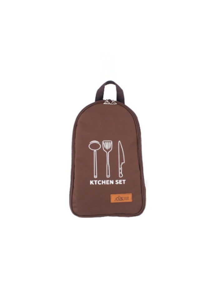 1pcs Ethnic Style Camping Cooking tools Travel Organizer Bag, Portable Barbecue Utensil Storage pocket, outdoor Kitchen tableware storage with handle，For Storing Knives, Forks, Spoons ﻿ - Image 3