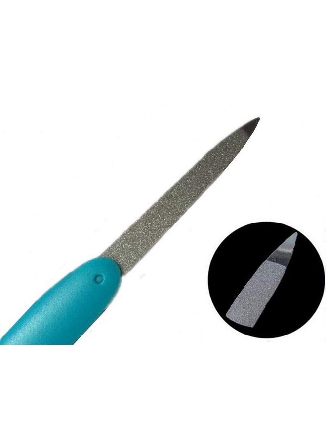 Sinen - 3pcs Folding Nail File Metal Stainless Steel Fold Cuticle Professional Tool Set Double Sided and Files Nails Easily for Men and Woman(Random Color) - Image 1