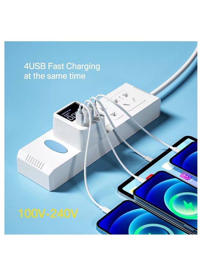 40W USB Wall Charger 4 Port With LED Display For iphone ipad Huawei Xiaomi Samsung - Image 5
