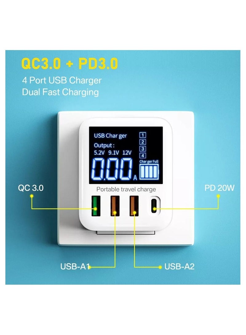 40W USB Wall Charger 4 Port With LED Display For iphone ipad Huawei Xiaomi Samsung - Image 2