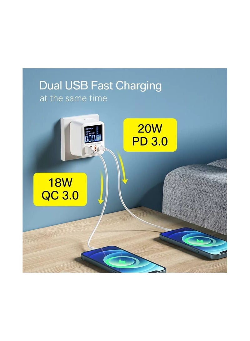 40W USB Wall Charger 4 Port With LED Display For iphone ipad Huawei Xiaomi Samsung - Image 4