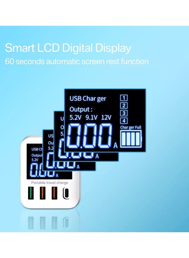 40W USB Wall Charger 4 Port With LED Display For iphone ipad Huawei Xiaomi Samsung - Image 3