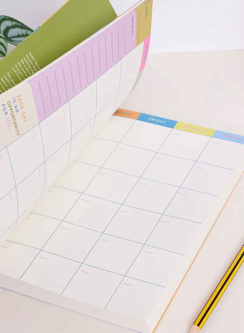 Raspberry Blossom Check Printed 304 Daily Planner