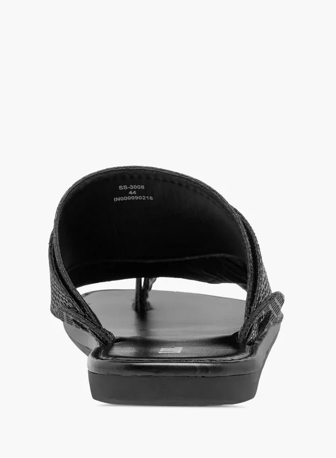 LBL by Shoexpress Men Textured Slip-On Arabic Sandals with Toe Loop
