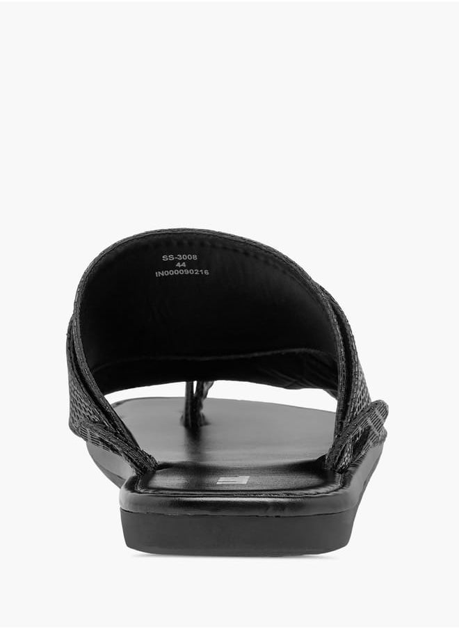 LBL by Shoexpress Men Textured Slip-On Arabic Sandals with Toe Loop  - Image 4