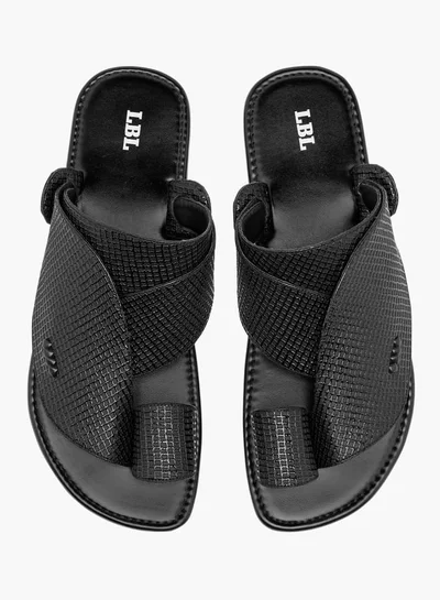 LBL by Shoexpress Men Textured Slip-On Arabic Sandals with Toe Loop