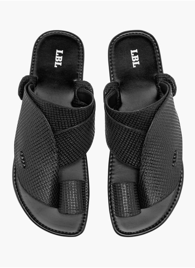 LBL by Shoexpress Men Textured Slip-On Arabic Sandals with Toe Loop  - Image 1