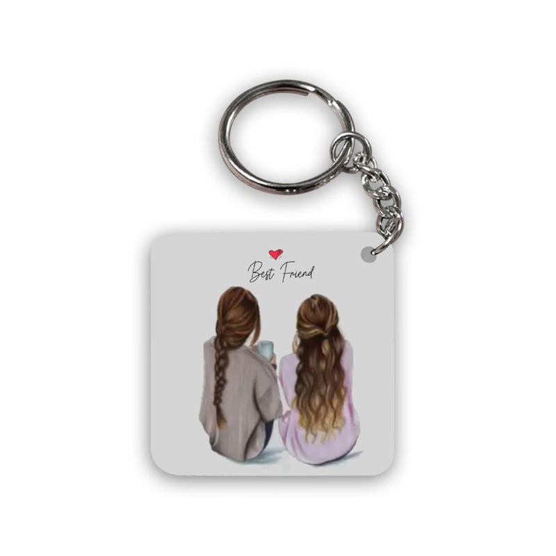 iinfinize iinfinize Best Friend Combo Gift Set Cotton Cushion Cover Stylish Key Chain Ceramic Best Friend Printed Coffee Mug On Birthday Anniversaries - Image 2