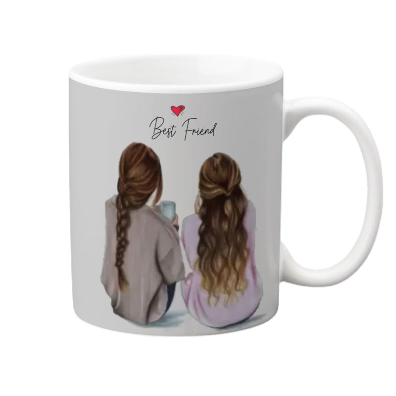 iinfinize iinfinize Best Friend Combo Gift Set Cotton Cushion Cover Stylish Key Chain Ceramic Best Friend Printed Coffee Mug On Birthday Anniversaries - Image 4
