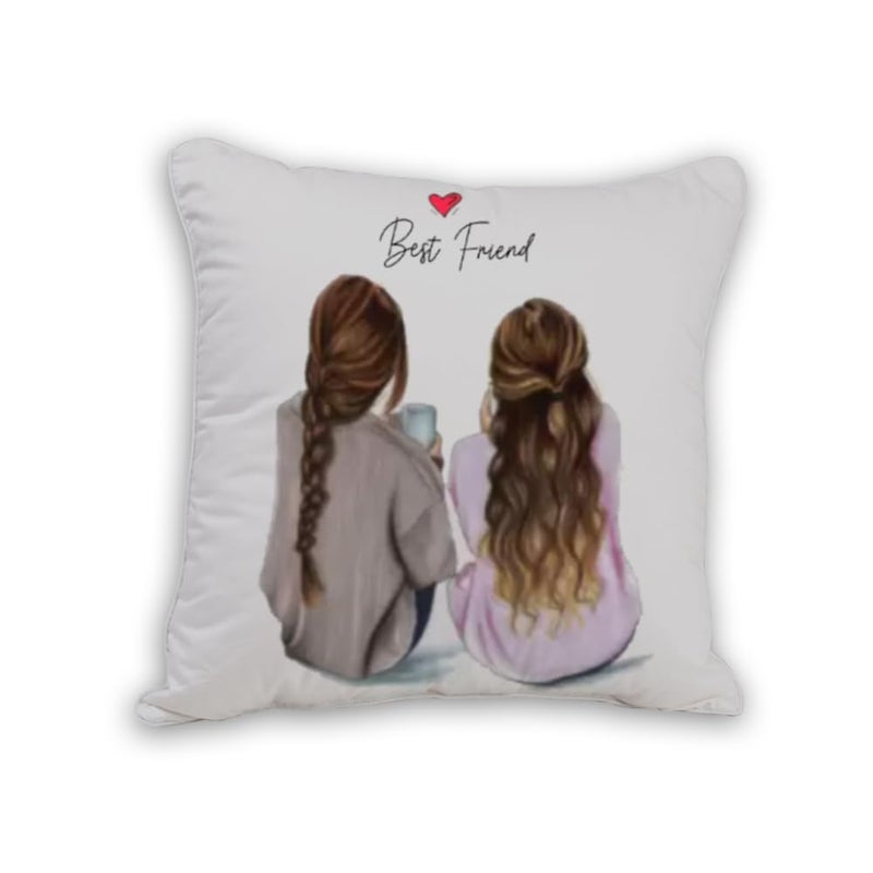 iinfinize iinfinize Best Friend Combo Gift Set Cotton Cushion Cover Stylish Key Chain Ceramic Best Friend Printed Coffee Mug On Birthday Anniversaries - Image 5