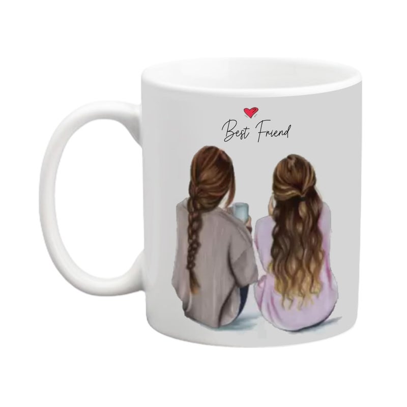 iinfinize iinfinize Best Friend Combo Gift Set Cotton Cushion Cover Stylish Key Chain Ceramic Best Friend Printed Coffee Mug On Birthday Anniversaries - Image 3