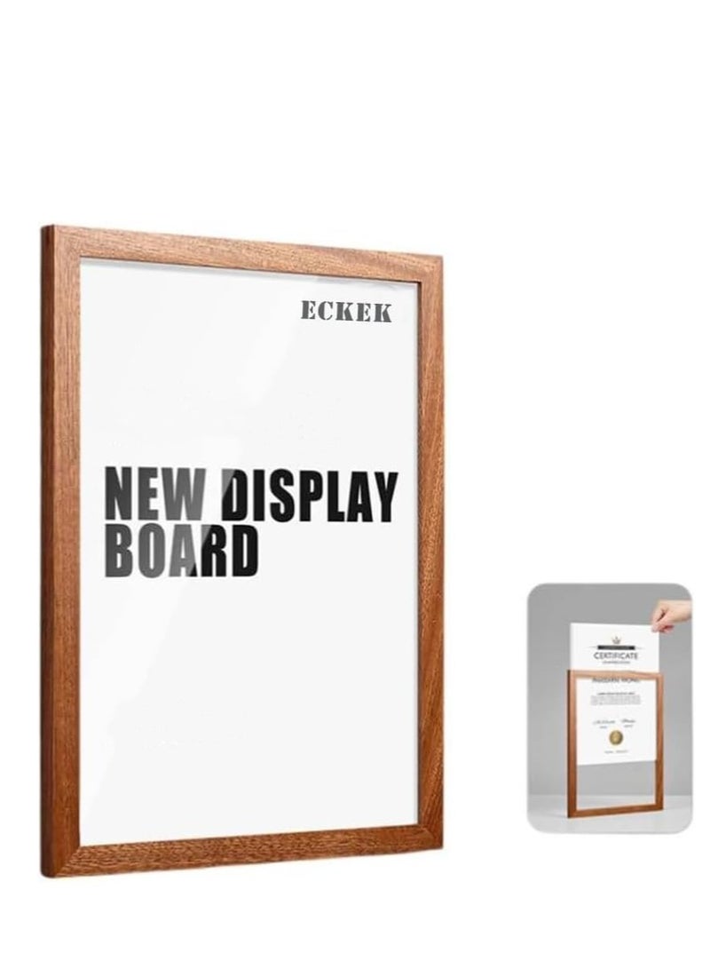 Eckek  Wall Mount Acrylic Sign Holder Self Adhesive Magnetic Display Frame Clear Document Frame for Office, Store, School, Home, Wall Picture Frame - Image 2