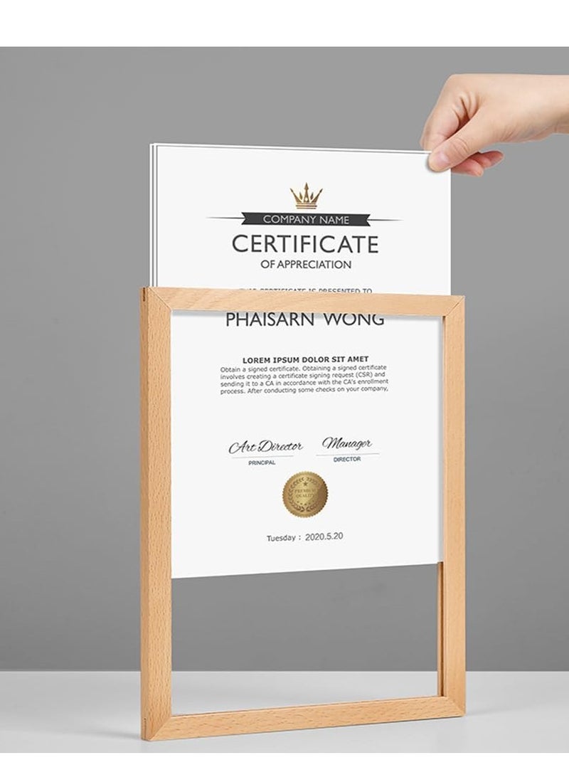 Eckek  Wall Mount Acrylic Sign Holder Self Adhesive Magnetic Display Frame Clear Document Frame for Office, Store, School, Home, Wall Picture Frame - Image 5