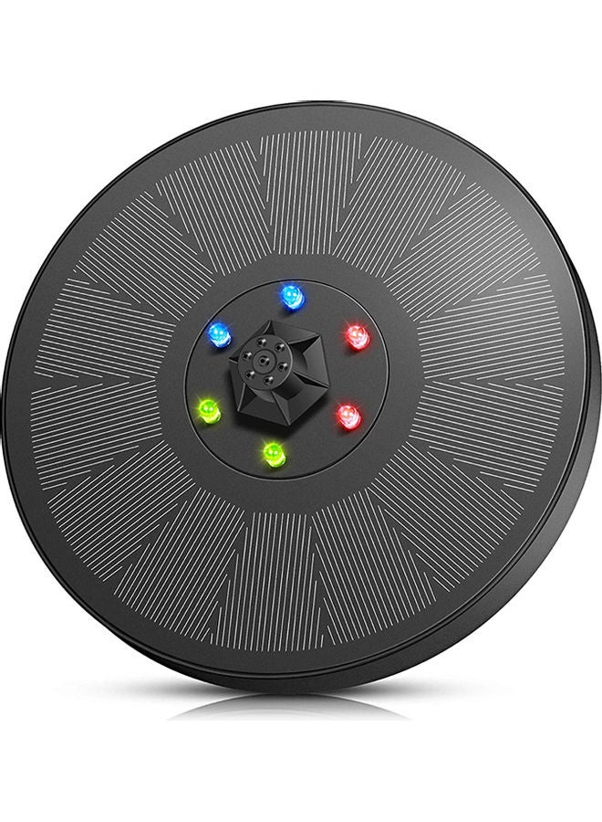 Aknur Solar Powered Outdoor Bird Bath Fountain Water Pump With LED Lights Black - Image 1