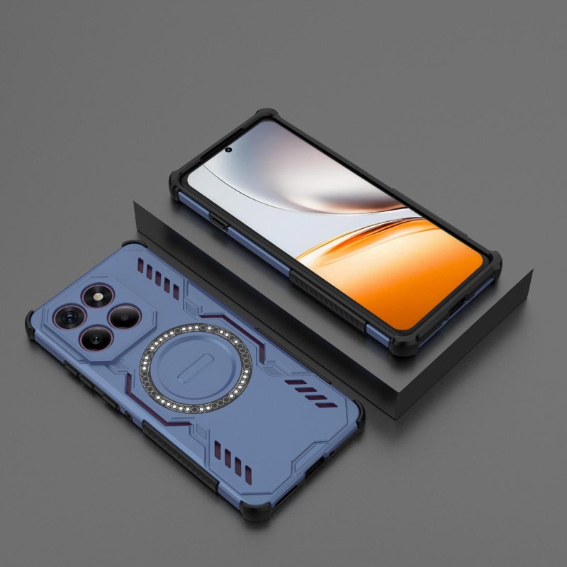 erorex For Motorola Edge 60 Pro 5G  Armor MagSafe Magnetic Ring Shockproof Phone Case(Blue) - Image 2