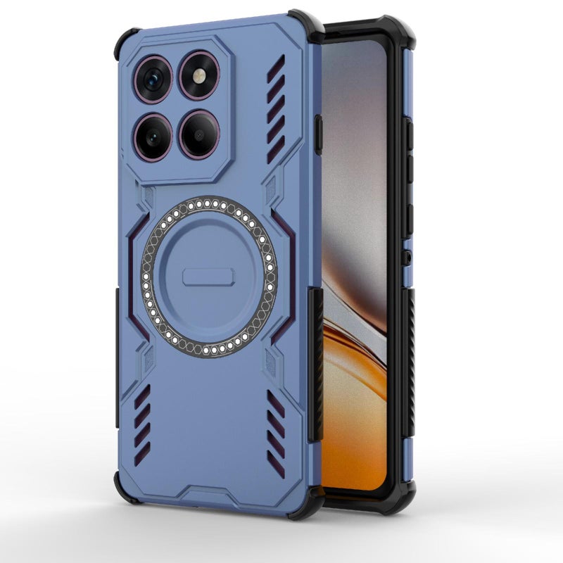 erorex For Motorola Edge 60 Pro 5G  Armor MagSafe Magnetic Ring Shockproof Phone Case(Blue) - Image 1