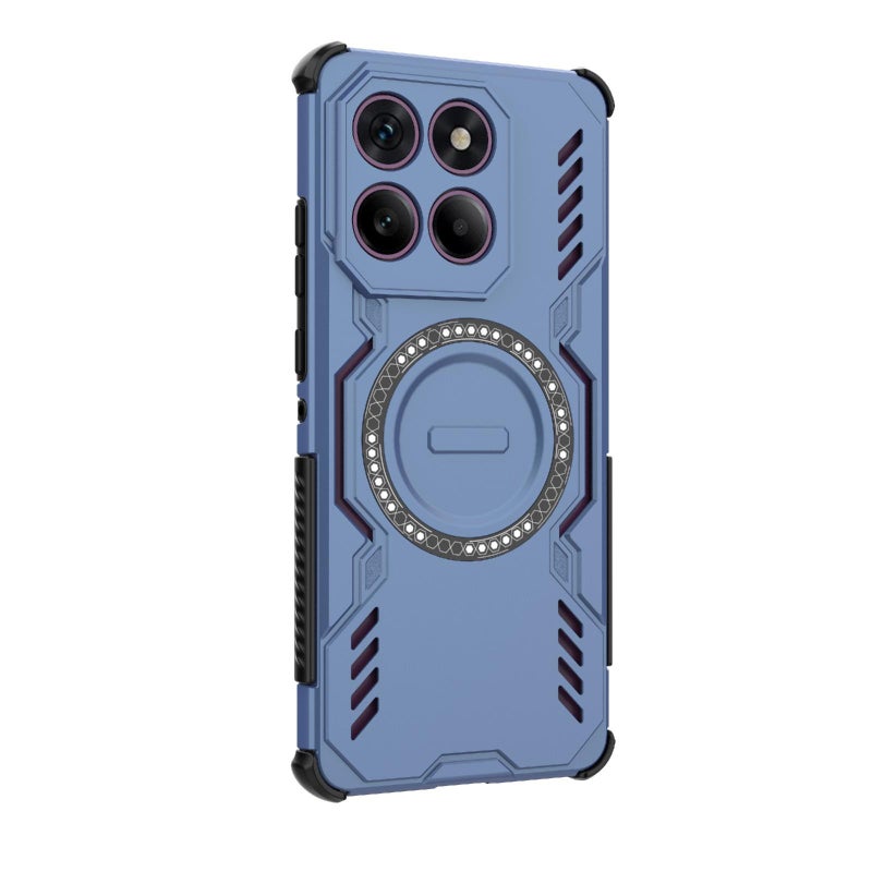 erorex For Motorola Edge 60 Pro 5G  Armor MagSafe Magnetic Ring Shockproof Phone Case(Blue) - Image 5