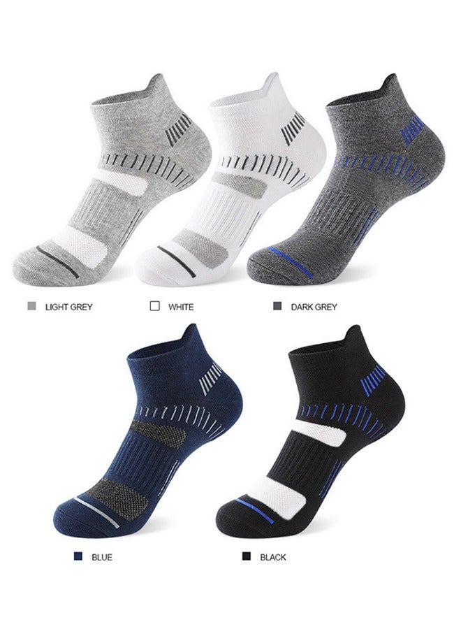 جوارب رجالية بدون عرض، جوارب للياقة البدنية مسامية، جوارب رياضية منخفضة القطع للرجال - 5 أزواج - Image 1