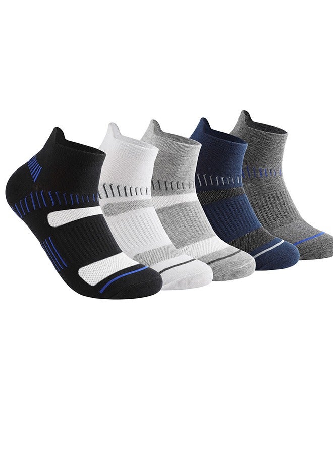 جوارب رجالية بدون عرض، جوارب للياقة البدنية مسامية، جوارب رياضية منخفضة القطع للرجال - 5 أزواج - Image 3