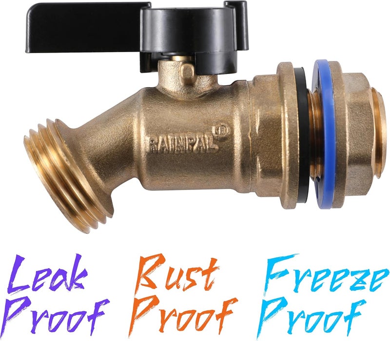 RAINPAL RBS005 Brass Water Container/Rain Barrel Quarter Turn Spigot(LF Compliant, For OPEN TOP BARRELS) - Image 2