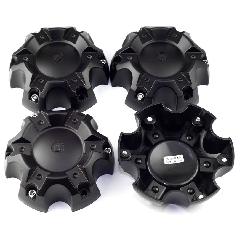 GTownWorks 5.55in Wheel Center Caps for Ballistic Center Hubcaps, 4 Pack Black Center Cover Replacement, 6 lugs - Image 1