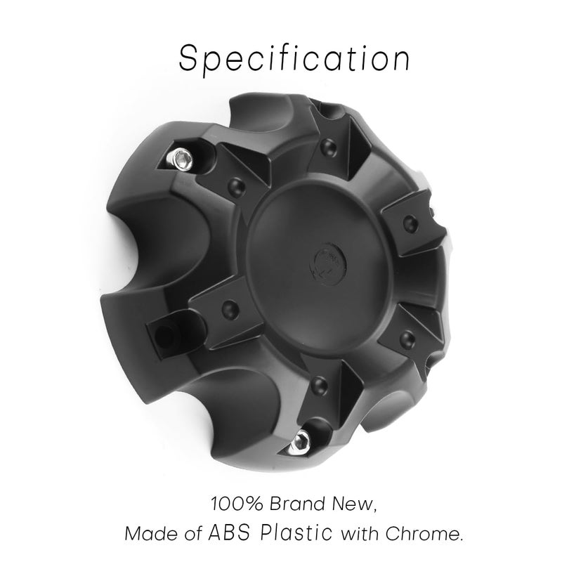 GTownWorks 5.55in Wheel Center Caps for Ballistic Center Hubcaps, 4 Pack Black Center Cover Replacement, 6 lugs - Image 5